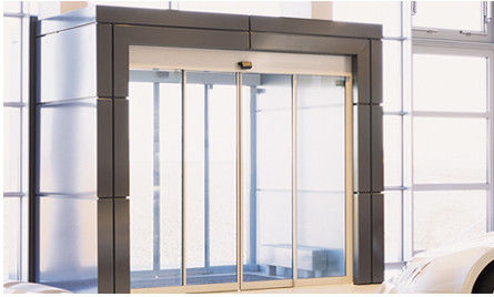 Brown Door Frame Commercial Automatic Sliding Doors With