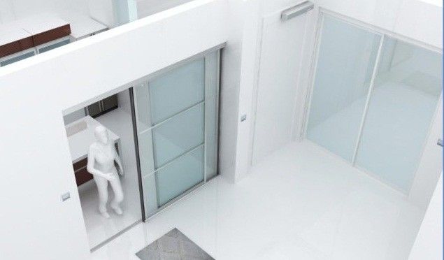 2m 1 8m Rail Cover Automatic Sliding Glass Doors With Press