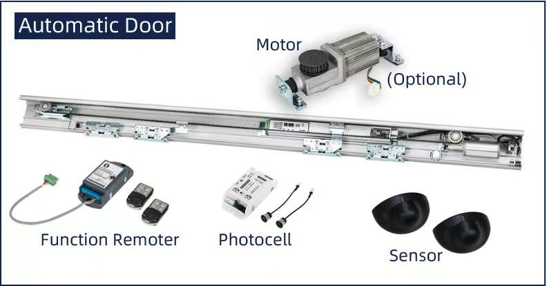 24V Automatic Telescopic Sliding Door Operator for Framed glass door