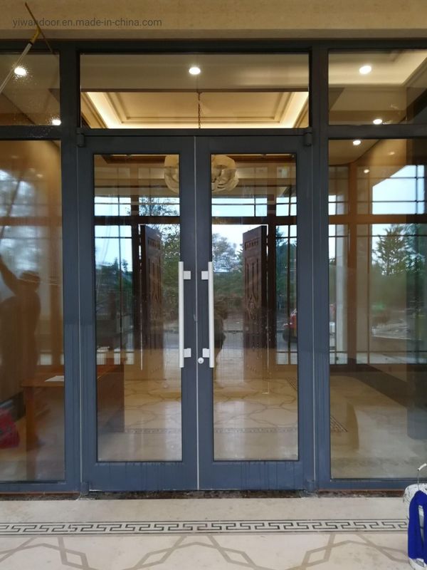 Stainless Steel aluminium Exterior Double floor spring automatic swing  Doors 72x96 ODM