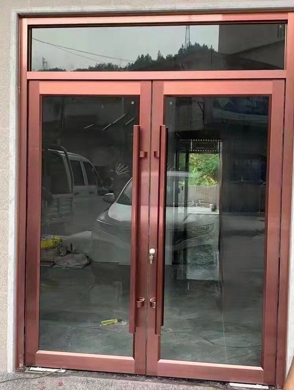 Customized Push Pull Double Glazed Patio Doors 72x80 French Door For KFC