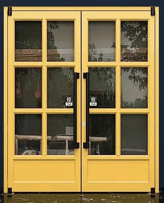 Prehung Upvc Double Glazed Doors 64x80 Exterior automatic swing  Doors kfc door