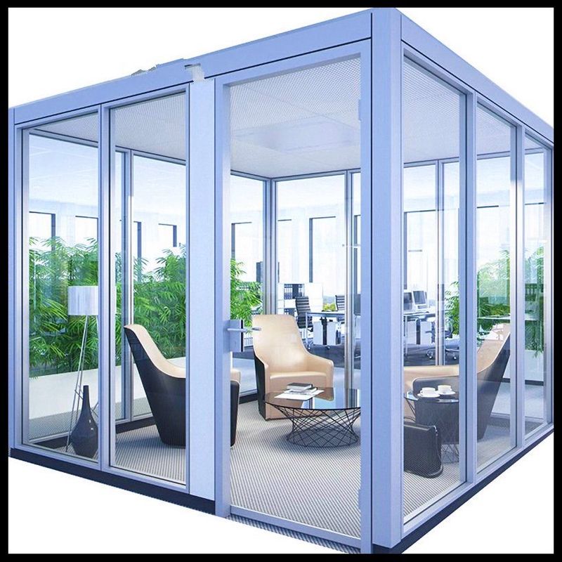 Commercial Rectangular Sound Proof Glass Partition Demountable Odm