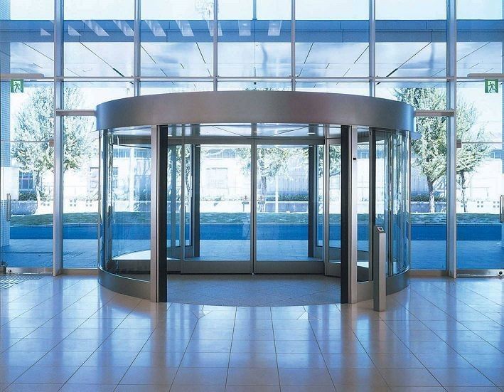 Yiwan Two-wing Automatic Revolving Door with Various Surface Decoration Options