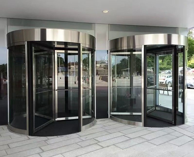 Commercial Automatic Revolving Door with 550 W Motor and Power Driven Operation