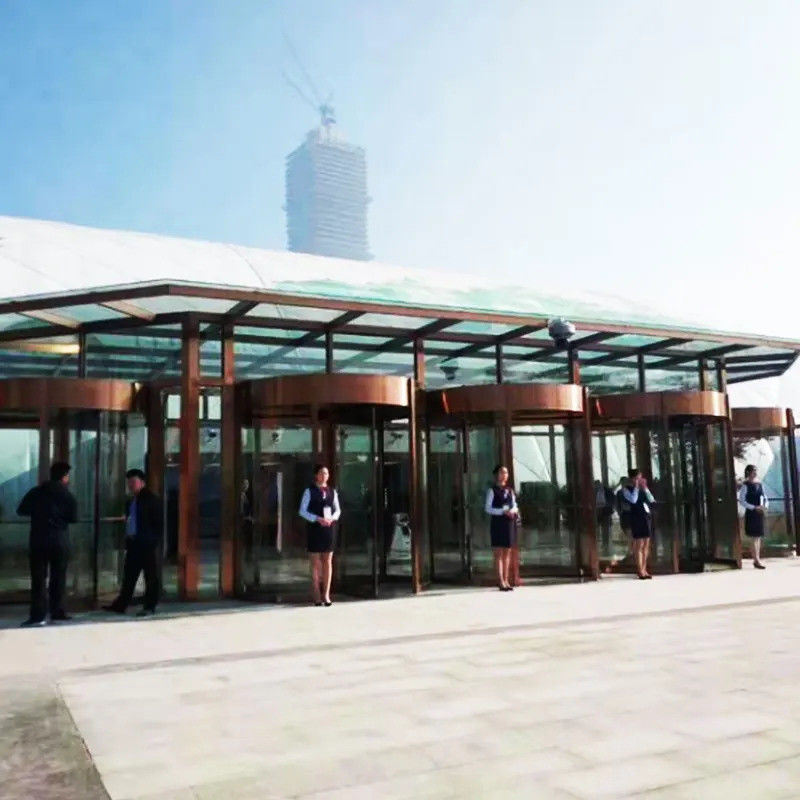 Convenient And Automatic Revolving Door For Secure And Modern Commercial  Building Access