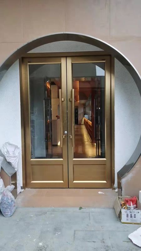 Wholesale Black White Gray Coffee, Customized Kfc Double  Automatic Swing Front Door Le Automatic Swing Glass Entry Door
