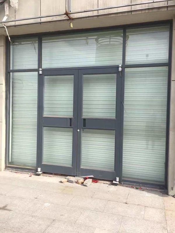 Factory Wholesale Price Aluminum Frame Storefront Kfc Door  Floor Spring  Tempered Safety Double Glassor