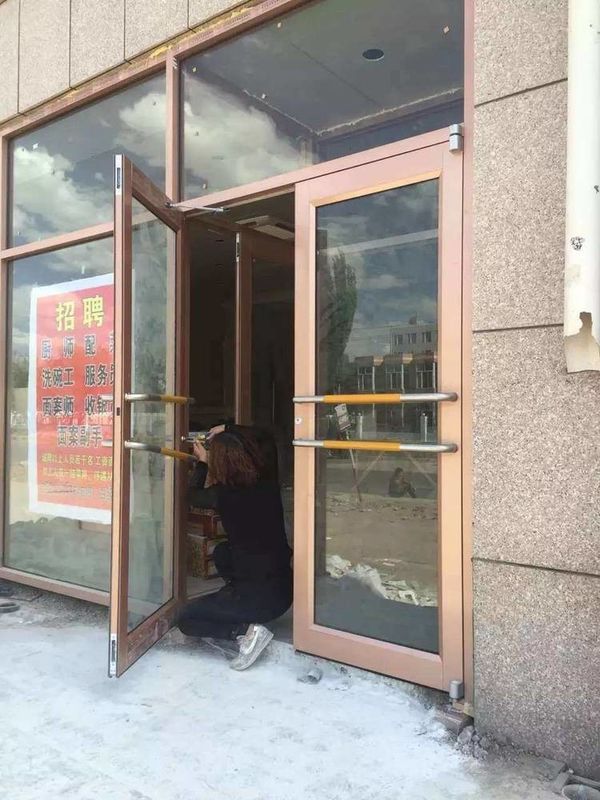 Fluorocarbon Coated Aluminum Alloy Front Door KFC Shop Front Door