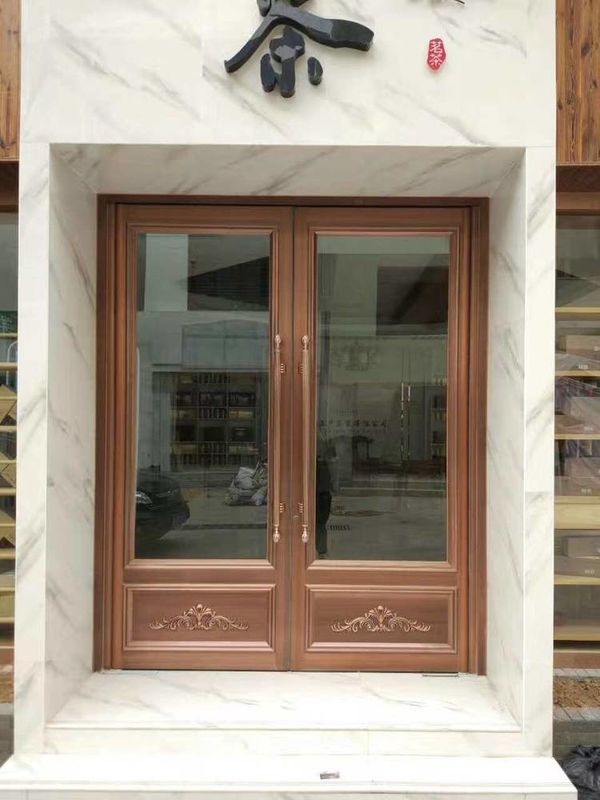 Stainless Steel aluminium Exterior Double floor spring automatic swing  Doors 72x96 ODM