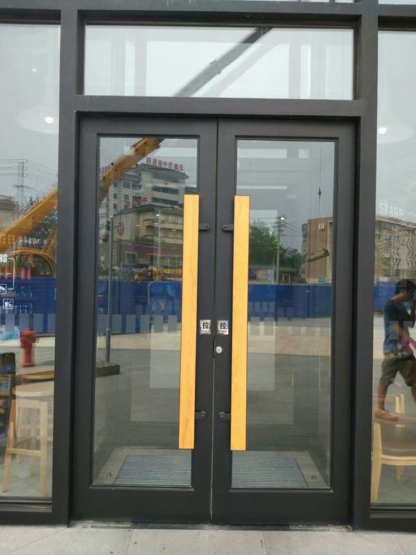Stainless Steel aluminium Exterior Double floor spring automatic swing  Doors 72x96 ODM