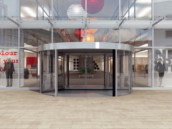 Standard And Custom Sizes Automatic Revolving Door With Stainless Steel Finish