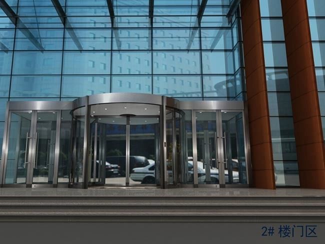 Standard And Custom Sizes Automatic Revolving Door With Stainless Steel Finish