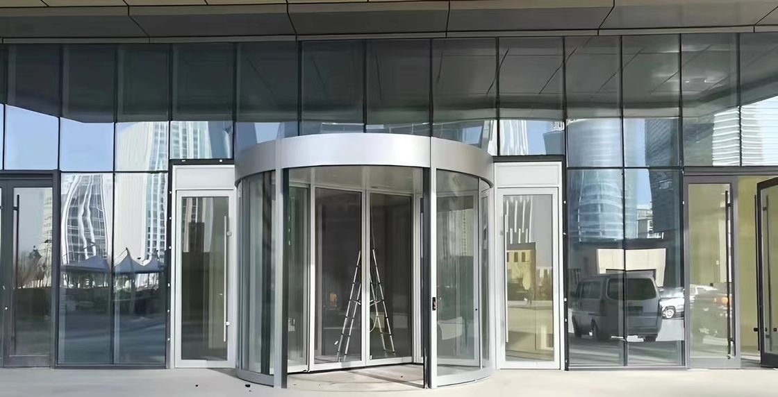 Commercial Shopfront Restaurant Auto Double Swing Three Wing Revolving Glass Door