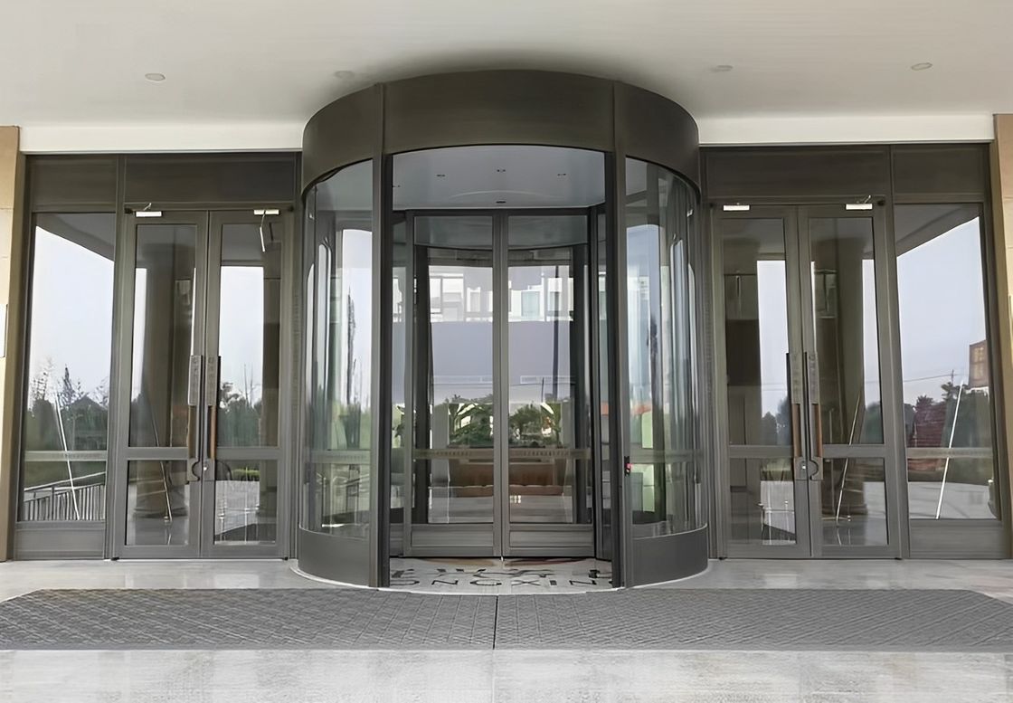 Manufacturer Glass Auto Induction Fully Automatic Revolving Door for Hotel Commercial Building