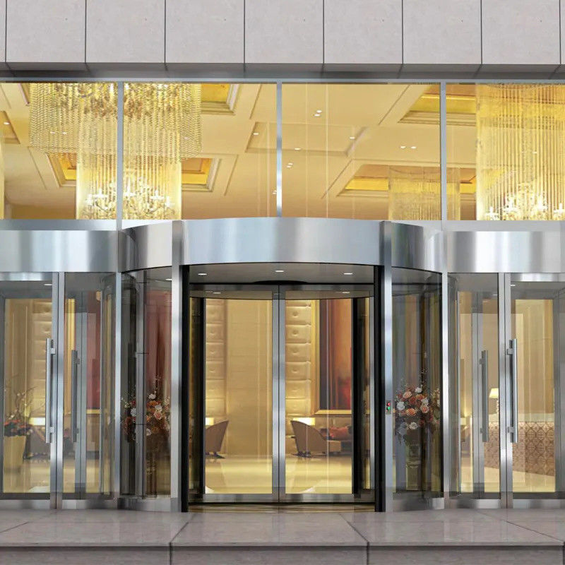 Smooth And Secure  Automatic Commercial Shopfront Double Swing Glass Rotational revolving  Door
