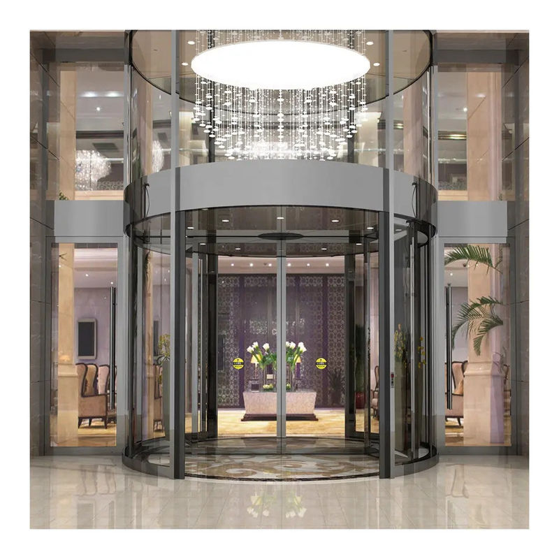 Smooth And Secure  Automatic Commercial Shopfront Double Swing Glass Rotational revolving  Door